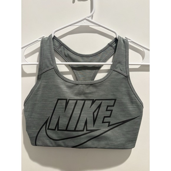 Nike Other - Nike Gray Stretch Racerback Sports Bra Pullover Wireless Logo Accent Women.